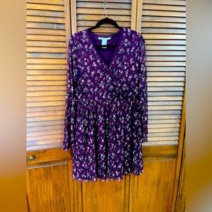 Long sheer sleeve floral dress